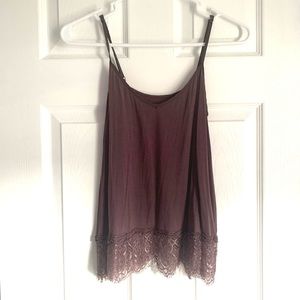 Deep creamy purple tank with adjustable straps.